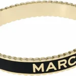 marc by marc jacobs black rubber gold end cap bangle