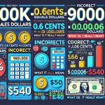 900k 0.06 cents equals dollars