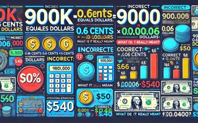 900k 0.06 cents equals dollars