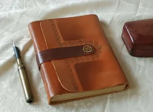 small black hardcover leather journal 7.34